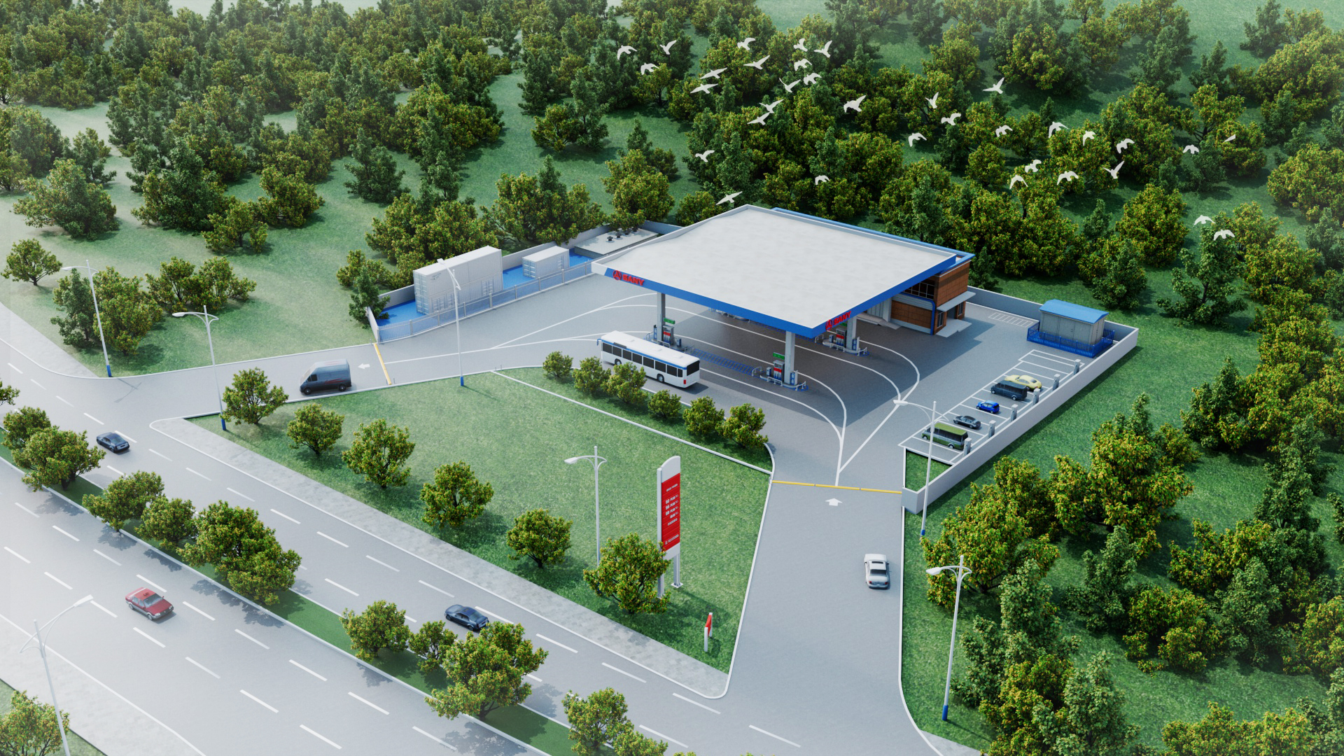 Wasserstoff-Tankstelle für Mobilitätsanwendungen