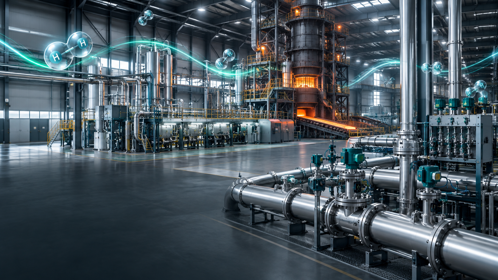 Industrielle Anlage mit Schmelzofen